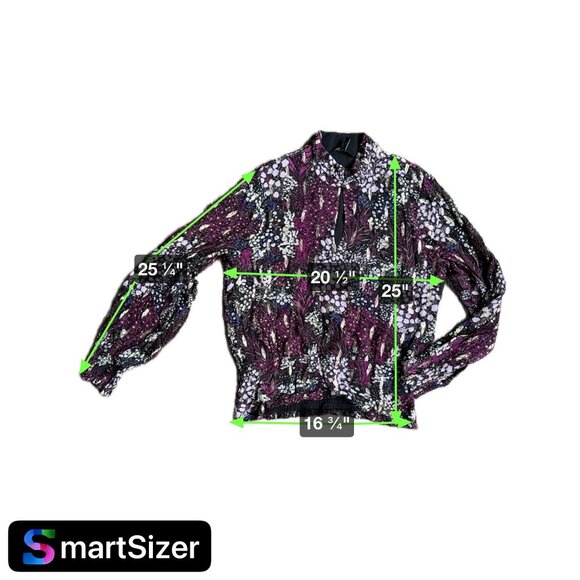 White House Sheer Top Womens Size 10 Purple Floral Gold High Neck Fairy‎ Grunge - Picture 2 of 8